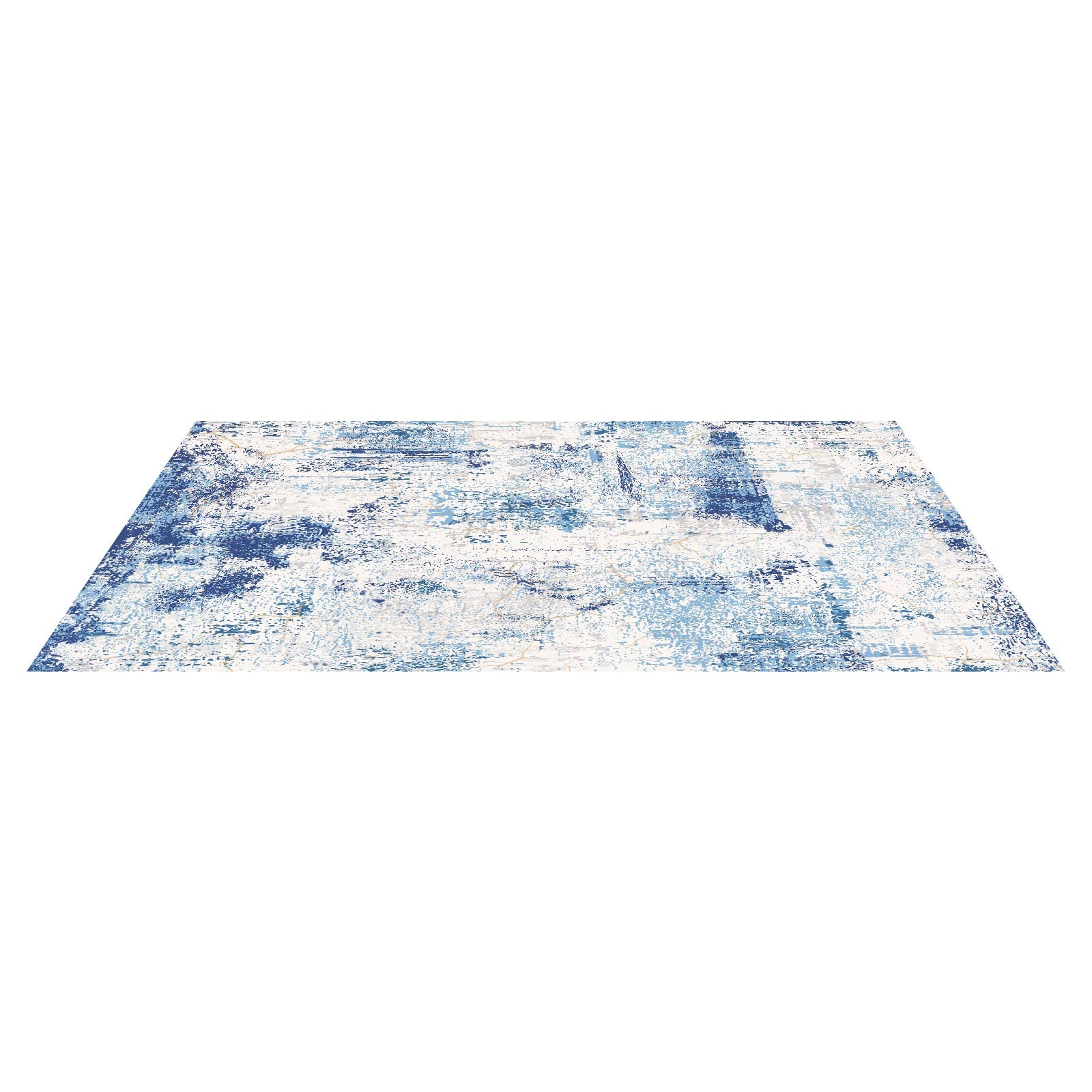 Large Area Rug 5 X 7 Ft Anti-Skid And Tear-Resistant Floor Mat Modern Blue_maomaolike.com